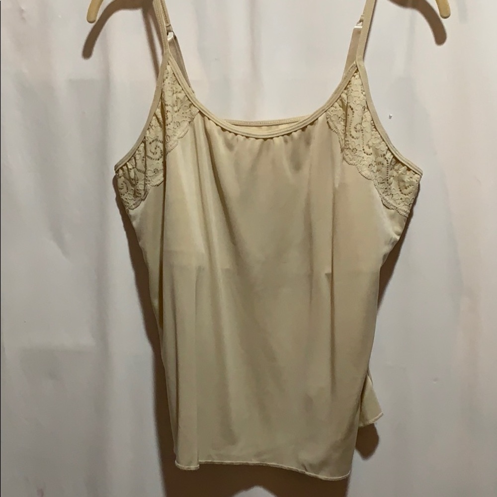 DONNA LOREN BEIGE CAMI SZ XL SHELF BRA NYLON LACE